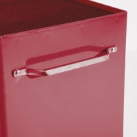HOMCOM 5-Drawer Rolling Tool Cabinet on Wheels, Lockable Tool Chest, Tool Organizer for Garage, Factory and Workshop, Red(m-9)