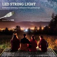 Outsunny Outdoor Rug Carpet Waterproof Camping with LED Lights, Carry Bag & Stakes, 12' x 9'(m-4)