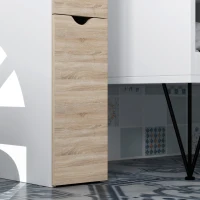 HOMCOM Tall Bathroom Storage Cabinet, Narrow Bathroom Cabinet with Drawers and Open Shelves for Small Spaces, Natural Wood(m-10)