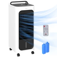 HOMCOM Room Air Cooler with Ice Packs, Ice Cooling Fan Water Humidifier Unit with Remote, Timer, Oscillating(m-11)
