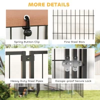 PawHut Large Outdoor Dog Kennel with 2 Rooms, Rotating & Adjustable Height Bowls, 13.5' x 9.4' x 5.1'(m-9)