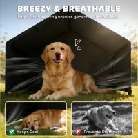 PawHut Dog Shade Shelter Outdoor, Dog House Outside with Canopy, Pet Tent for Small Medium Large Breeds(m-6)