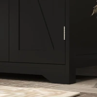 HOMCOM Bathroom Floor Cabinet, Farmhouse Bathroom Storage Cabinet with Adjustable Shelf, Black(m-11)