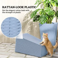 Outsunny Tall Planters for Outdoor Plants Set of 3, 24 In Taper Planters with Drainage Holes, Rattan Decor Plant Pots, Light Gray(m-6)