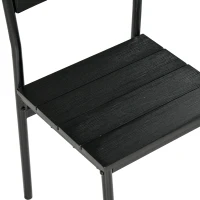 HOMCOM Dining Table Set for 2, 3 Piece Kitchen Table and Chairs with Metal Legs for Small Spaces, Black(m-11)