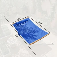 Outsunny Outdoor Hammock 2-Person, with Pillow & Pad, 440 lbs Capacity, Navy Blue(m-3)