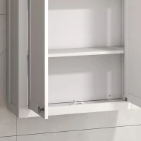 HOMCOM Bathroom Cabinet Wall Mounted, Modern Bathroom Wall Cabinet with 2 Doors and 2 Adjustable Shelves, White(m-12)