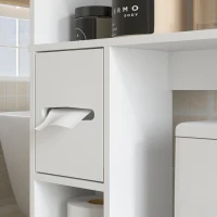 HOMCOM Over the Toilet Storage Cabinet, Bathroom Organizer with Adjustable Shelf, Toilet Paper Holder for Bathroom, Laundry(m-11)