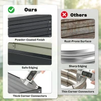 Outsunny Galvanized Raised Garden Bed, 4' x 2' x 1' Metal Planter Box, for Growing Vegetables, Flowers, Herbs, Succulents, Gray(m-5)