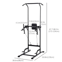 Soozier Multi-Function Power Tower Chin Up Bar Stand Dip Station Full Body Workout Training Fitness Equipment(m-3)