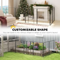 PawHut Heavy Duty Dog Playpen with Door for Large Dogs, 6 Panels, 39"H(m-4)