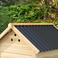 PawHut Duck Coop, Wooden Duck House with Openable Roof & Double Doors, Natural Wood(m-10)