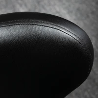 HOMCOM Adjustable Swivel Salon Stool with Backrest and Wheels, Office & Living Room Chair, Synthetic Leather, Black(m-9)