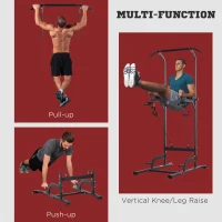 Soozier Multi-Function Power Tower Chin Up Bar Stand Dip Station Full Body Workout Training Fitness Equipment(m-4)