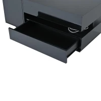 Height-Adjustable Coffee Table with App-Controlled RGB LED Lighting, Modern Center Table with Hidden Storage, 37.5" L x 19.5" W x 15.5" H, Black(m-11)