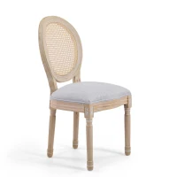 French Country-Inspired Dining Chair Set for 2 with Plush Upholstered Seats, Elegant Side Chair Set with Fluted Legs, 19" L x 22.5" W x 38" H, Light Grey(m-12)