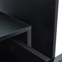 High-Gloss Coffee Table with App-Controlled RGB LED Strip, Spacious Center Table with Open Double-Layer Storage, 39.5" L x 19.5" W x 15.5" H, Black(m-13)