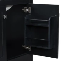 30" Bathroom Vanity with Single Undermount Sink, Cabinet with Soft-Close Doors and Versatile Storage, 30" L x 18.5" W x 34" H, Black+White(m-13)