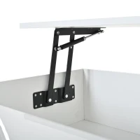 Hydraulic Lift Coffee Table with App-Controlled LED Lighting, Versatile Center Table with Hidden Storage, 29.5" L x 31.5" W x 21" H, White(m-6)