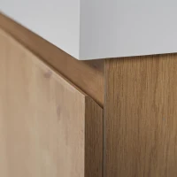 Double Sink Bathroom Vanity with Spacious Under-Sink Storage, Wall-Mounted Floating Cabinet with SMC Top, 59.5'' L x 20'' W x 25.5'' H, Wood(m-12)