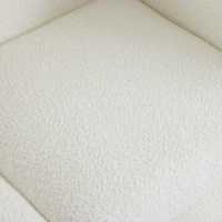 Bouclé Sherpa Sofa with Removable Seat Cushions and Sinuous Spring Support, Oversized Lounge Couch with Wedge Feet, 82.5'' L x 32'' W x 27'' H, Beige(m-5)