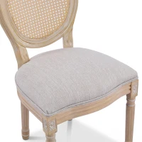 French Country-Inspired Dining Chair Set for 2 with Plush Upholstered Seats, Elegant Side Chair Set with Fluted Legs, 19" L x 22.5" W x 38" H, Beige(m-9)