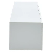 Wall-Mounted TV Stand with App-Controlled LED, Space-Saving TV Cabinet with Translucent Acrylic Panel, 65" L x 13.5" W x 12" H, White(m-14)