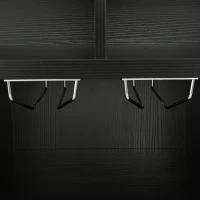 Multifunctional Bar Table with App-Controlled LED Lighting, Stylish Kitchen Island with Extendable Rolling Top, 47" L x 15.5" W x 36.5" H, Black+Natural(m-10)