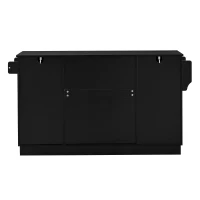 Practical Buffet Cabinet with 4 Doors and 1 Drawer, Spacious Sideboard with Adjustable Shelves, 54.5" L x 15.5" W x 33" H, Black(m-15)