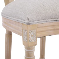 French Country-Inspired Dining Chair Set for 2 with Plush Upholstered Seats, Elegant Side Chair Set with Fluted Legs, 19" L x 22.5" W x 38" H, Beige(m-8)