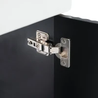Modern Floating Bathroom Vanity with Ceramic Basin and Side Storage, Cabinet with Rose Golden Handle, 21.5" L x 12" W x 26.5" H, Black(m-11)