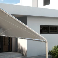 Outsunny 10 x 20ft Carport Roof, UV Resistant Canopy Replacement Cover with Ball Bungee Cords, White(m-8)