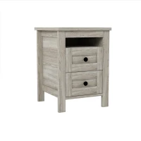 3-Piece Queen Bedroom Set with Sliding Door Storage Headboard, Rustic Platform Bed Set with Built-In Socket, 88.5'' L X 62.5'' W X 40.5" H, Antique Gray(m-15)