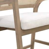 Set of 2 Wooden Counter Stools with Woven Rattan Back, Kitchen Island Stools for Contemporary Kitchens, 22'' L x 24.5'' W x 38'' H, Beige+Natural Ash(m-4)