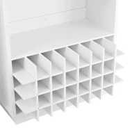 Stylish Mobile Bar Table with Extendable Countertop, Spacious Kitchen Counter with Storage Shelf, 73″ L x 27.5″ W x 41.5″ H, White+Natural(m-10)