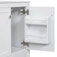 30" Bathroom Vanity with Single Sink, Solid Wood Frame, Multifunctional Storage Cabinet with Soft-Close Doors, 30" L x 18.5" W x 34" H, White(m-11)