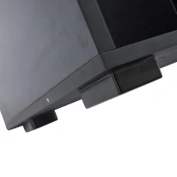 High-Gloss Coffee Table with App-Controlled RGB LED Strip, Spacious Center Table with Open Double-Layer Storage, 39.5" L x 19.5" W x 15.5" H, Black(m-11)