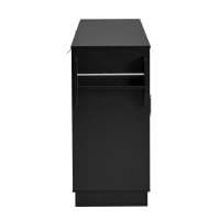 Practical Buffet Cabinet with 4 Doors and 1 Drawer, Spacious Sideboard with Adjustable Shelves, 54.5" L x 15.5" W x 33" H, Black(m-12)