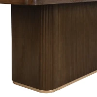 Rectangular Dining Table with Spacious Top and Sturdy Pillar Base, Walnut Kitchen Table for Dining or Office, 84'' L x 40'' W x 30'' H, Walnut(m-5)