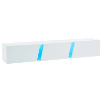 Wall-Mounted TV Stand with App-Controlled LED, Space-Saving TV Cabinet with Translucent Acrylic Panel, 65" L x 13.5" W x 12" H, White(m-11)