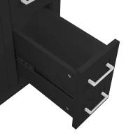 Free-Standing Bathroom Vanity with Ceramic Undermount/Drop-In Sink, Modern Storage Cabinet for Small Condos, 30'' L x 18'' W x 34'' H, Black(m-11)