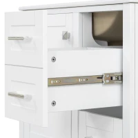 Solid Bathroom Vanity with Single Sink & Built-In Door Shelves, Free-Standing Cabinet with Partitioned Drawer, 30'' L x 18.5'' W x 34'' H, Black(m-12)