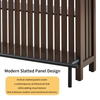 3-In-1 Dining Table with Marble-Grain MDF Top, Space-Saving Bar Table with Metal Footrest, 63" L x 15.5" W x 41" H, Brown(m-7)