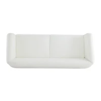 Bouclé Sherpa Sofa with Removable Seat Cushions and Sinuous Spring Support, Oversized Lounge Couch with Wedge Feet, 82.5'' L x 32'' W x 27'' H, Beige(m-10)