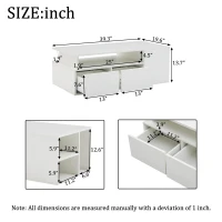 High-Gloss LED Coffee Table with App-Controlled Colour Light Strip, Functional Center Table with Open Storage, 39.5" L x 19.5" W x 13.5" H, White(m-3)