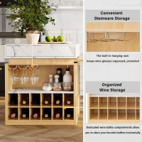 Modern Bar Table with 4-in-1 Extendable Pull-Out Table and Lockable Wheels, Kitchen Island with Adjustable Shelf, 82.5" L x 32.5" W x 28" H, White(m-7)