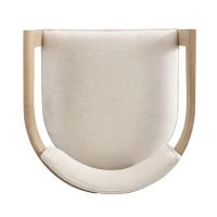 Set of 2 Dining Chairs with Armrests and Rubber Wood Frame, Wooden Dining Seating with Low-Maintenance Fabric, 22.5'' L x 23.5'' W x 31'' H, Beige(m-12)