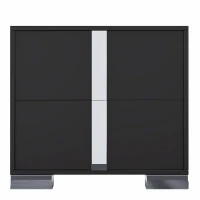 Elegant Black Nightstand with 2 Smooth-Glide Drawers, Durable Beside Table for Bedroom & Compact Apartments, 23.5'' L x 15.5'' W x 21.5'' H, Black(m-7)