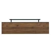 3-In-1 Dining Table with Marble-Grain MDF Top, Space-Saving Bar Table with Metal Footrest, 63" L x 15.5" W x 41" H, Grey(m-12)