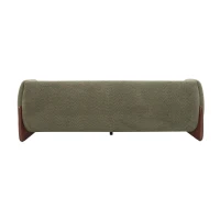 Plush Oversized Lounge Sofa with Removable Seat Cushions, Bouclé Sherpa Sofa with Wedge Feet, 82.5'' L x 32'' W x 27'' H, Olive Green(m-10)